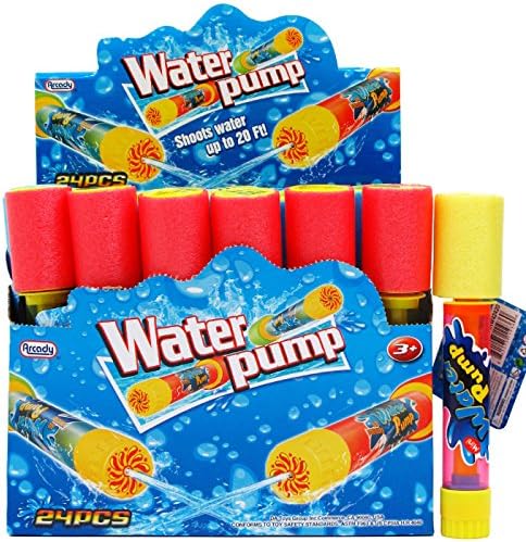 24 Bulk Pack Water Blaster - 8.5" Clear Plastic Water Guns -Summer Party Favor Water Soakers - Water Shooter- Swimming Pool Beach Water Toy for Kids
