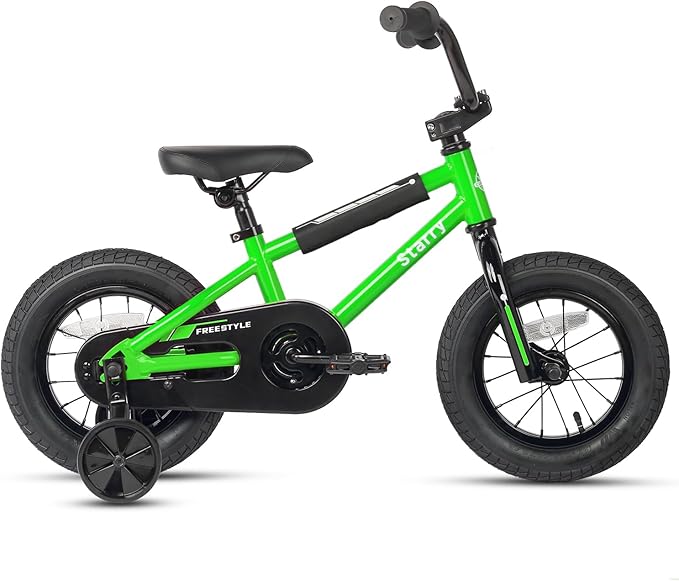 12 14 16 18 Inch Kids Bike BMX Style Bicycle with Training Wheels Coaster Brake for 1-10 Years Old Toddlers Boys Girls Multiple Colors