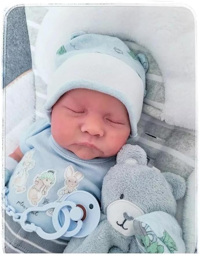 Realistic Reborn Dolls Levi - 18 Inch Lifelike Sleeping Baby Boy That Look Real Soft Cloth Body Newborn Baby Dolls Poseable Advanced Painted with Gift Box Set for Kids Age 3+