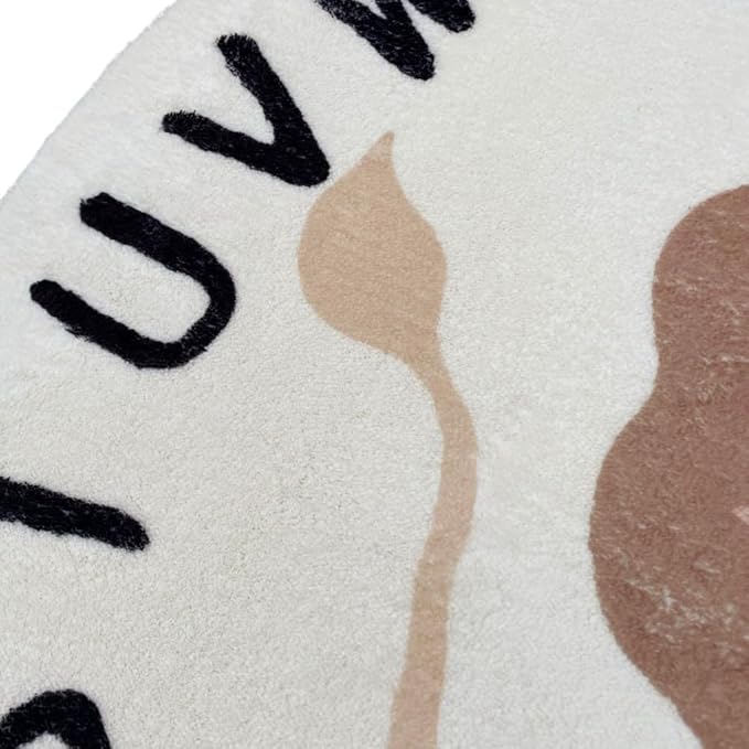 Poowe Cute Lion ABC Kids Play Mat Baby Nursery Rug Round Educational Alphabet Soft Area Rug Non Slip for Children Toddlers Bedroom (Round 47.2", ABC Lion)