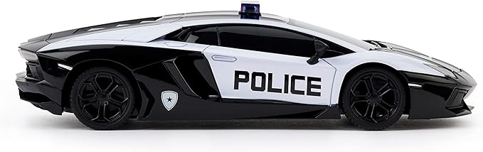 CMJ RC Cars Lamborghini Aventador LP700-4 Police Car Officially Licensed Remote Control Car 1:24 Scale Working Lights 2.4Ghz