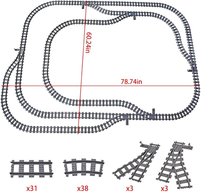 Building Blocks Train Track System - Urban Railway Accessories for Major Brands