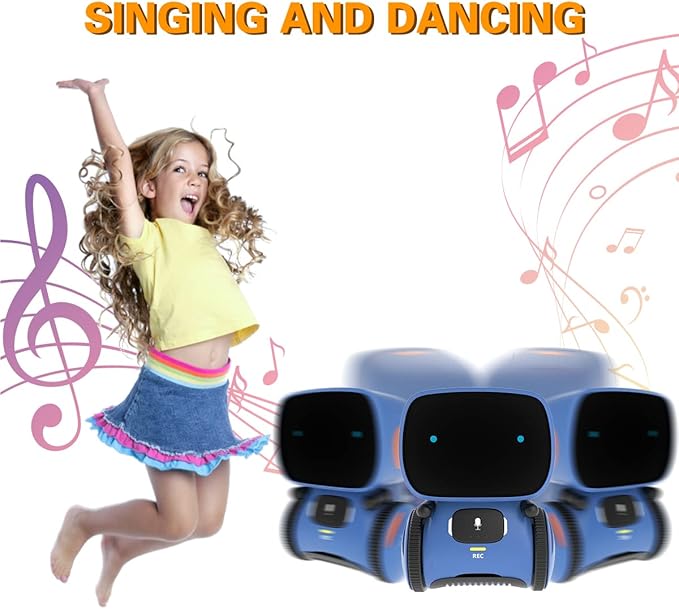 98K Robot Toys for Boys and Girls, Voice Control and Touch Sensor Interactive Smart Talking Robots Intelligent Partner and Teacher with Singing, Dancing, Repeating, Toy Gifts for Kids Age 3 and Up