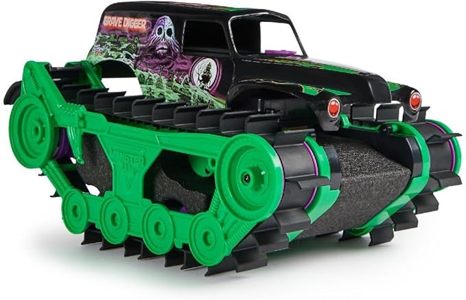Monster Jam, Official Grave Digger Trax All-Terrain Remote Control Outdoor Vehicle, 1:15 Scale, Kids Toys for Boys and Girls Ages 4 and Up