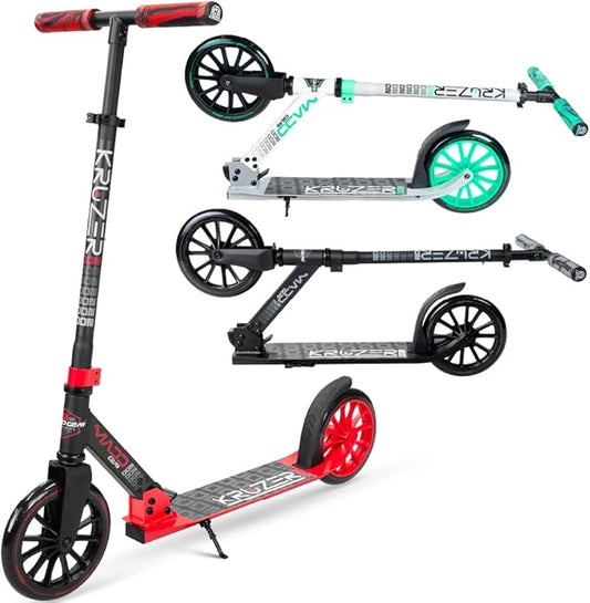 Large Folding Kick Scooter for Adults and Teens – Adjustable Handlebar – Big 200mm Wheels – Lightweight Durable Folding Frame – 220lbs Capacity – Madd Gear Scoot 200