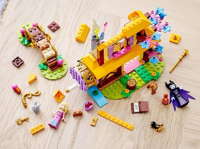 LEGO Disney Aurora’s Forest Cottage 43188, Sleeping Beauty Building Kit for Kids; A Fun Holiday Present or Birthday Gift for Disney Princess Fans (300 Pieces)
