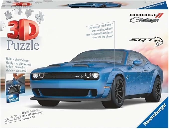 Ravensburger Dodge Challenger SRT® Hellcat Redeye Widebody 108 Piece 3D Jigsaw Puzzle for Kids and Adult - 11283 - Easy Click Technology Means Pieces Fit Together Perfectly
