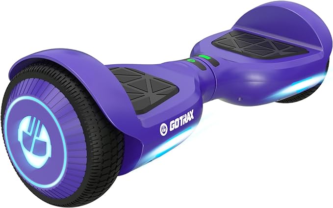 Gotrax Hoverboard with 6.5" LED Wheels & Headlight, Max 4/5 Miles Range, 6.2mph Power by Dual Brushless Motor, UL2272 Certified and 50.4Wh/65.52Wh Battery Self Balancing Scooters for 44-176lbs Kids