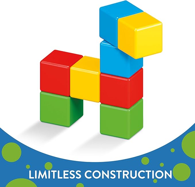 Geomag Premium Swiss-Made MagiCube 8-Piece Magnetic Stacking Cubes Building Set, Toddlers & Kids Ages 1-5, STEM Educational Toy, Creativity, Imagination, Early Learning Fun, Crystal Packaging