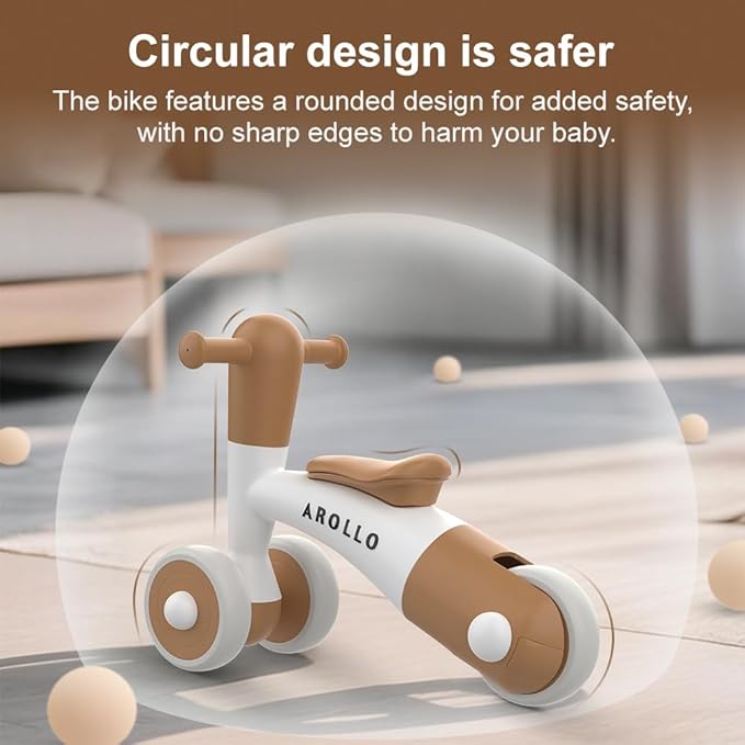 3-Wheel Baby Balance Bike for Toddlers 1-2 Years Old (8-24 Months), Adjustable Seat & Anti-Tip Design, Learning Walker Toy, First Birthday Gift for Boys & Girls