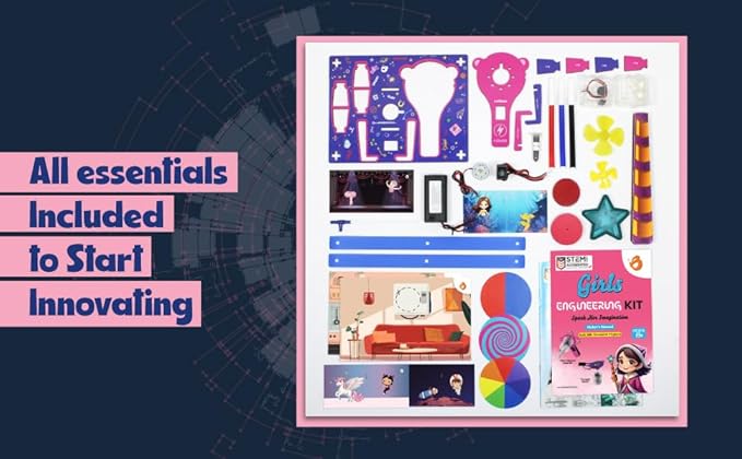 ButterflyEdufields 100+ STEM Projects | Girls Mini Engineering Kit for Ages 8 10 12 15 Years | Ultimate DIY Science Experiments for Kids | Educational Engineering Toys Best Birthday Gift idea