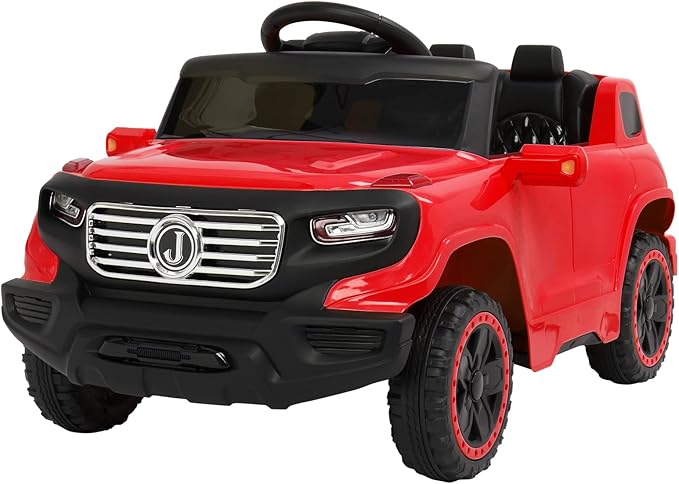 VALUE BOX Electric Remote Control Truck, Kids Toddler Ride On Cars 6V Battery Motorized Vehicles Children's Best Toy Car Safe with 3 Speeds, Music, seat Belts, LED Lights and Realistic Horns (Red)