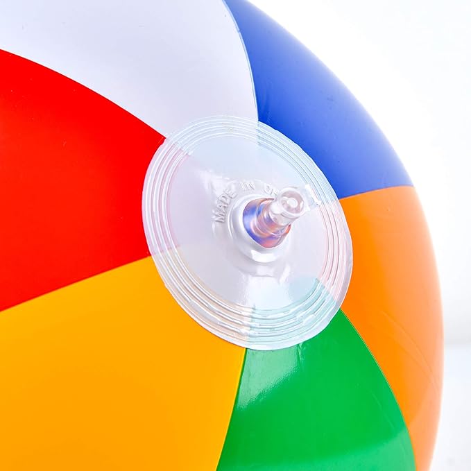 Coopay 30 Pack Inflatable Beach Balls Classic Rainbow Swimming Pool Ball Birthday Beach Party Decoration Summer Water Games Gifts 8 to 12 Inches from Inflated to Deflated