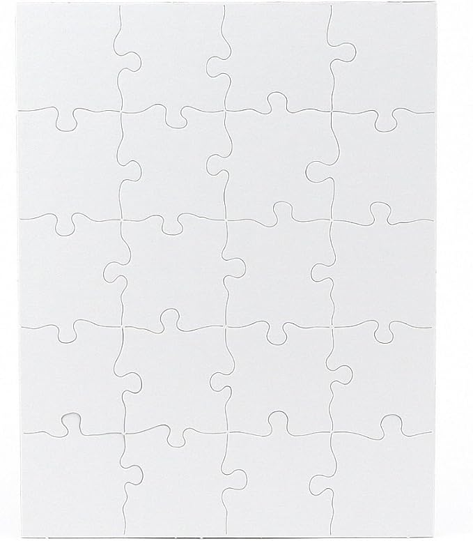 12 Blank Jigsaw Puzzles – 10.25 x 13.25 Inch, 20 Pieces Each – Hygloss DYI Party invites, Perfect for Decorating, Kids' Activities, Arts & Crafts or Party Favors - Puzzle Pieces to Draw On for Crafts