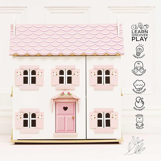 Le Toy Van - Iconic Sophie's Large Wooden Doll House | Dream House Wooden Dolls House Play Set | Great As A Gift | Suitable for Ages 3+