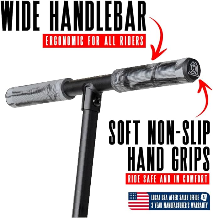 Large Folding Kick Scooter for Adults and Teens – Adjustable Handlebar – Big 200mm Wheels – Lightweight Durable Folding Frame – 220lbs Capacity – Madd Gear Scoot 200