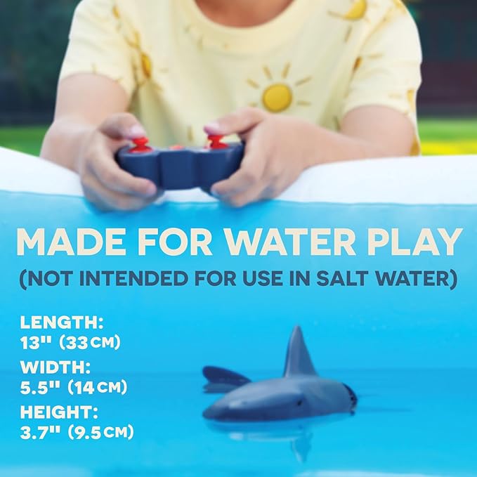 Terra by Battat – Remote Control Shark – Bath & Pool Shark Toy – Water Toys – Electronic Great White – 6 Years + – Great White