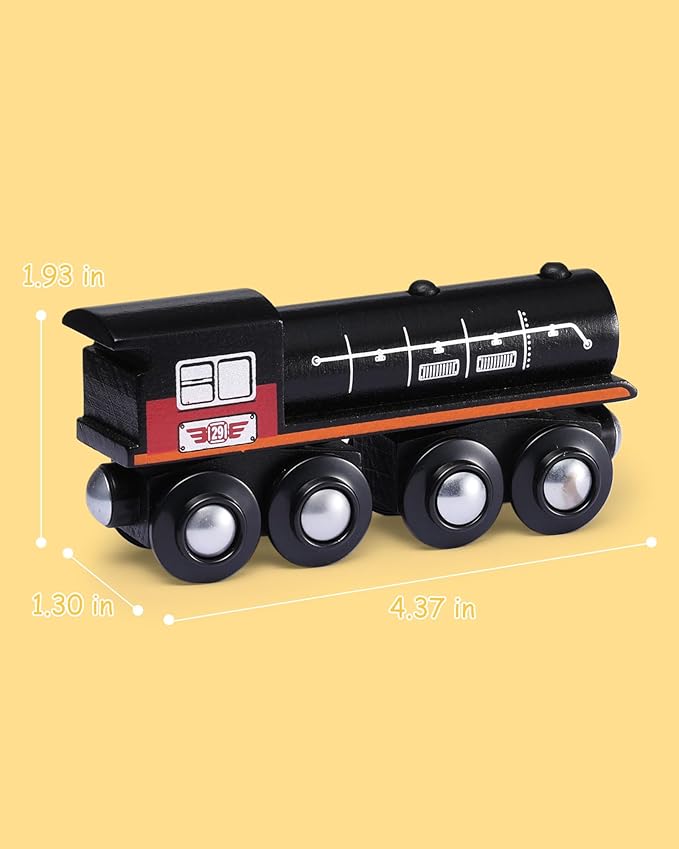 SainSmart Jr. Wooden Train Set Accessories, Magnetic Toy Car Set (10 PCS), Compatible with All Major Brands, Gift for Toddlers, Boys, and Girls Aged 3+