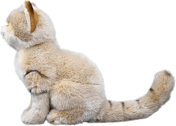 FRANKIEZHOU Realistic Sand Cat Plush-10,Cat Stuffed Animal for Girls, Soft Dune Cat Stuffed Animal Doll,Girl Toys,Model Gifts for Kids, Baby Gift,Home Decor,Hugging Toy