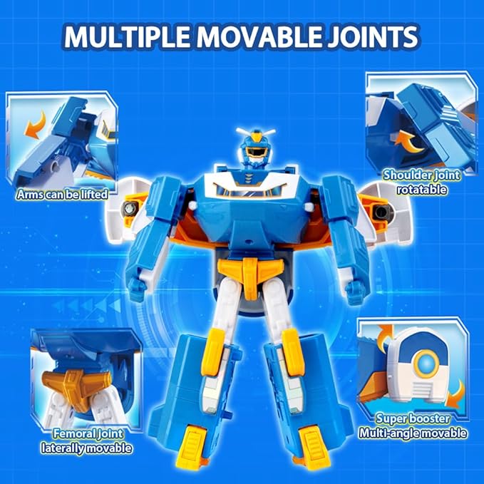 Super Wings World Aircraft Playsets | Season 6 New Air Moving Base | Airplane Toys Mini Plane Transformable Toys | Transform Aircraft to Robot | Preschool Toy Plane Set for 3 4 5 Year Old Boys Girls