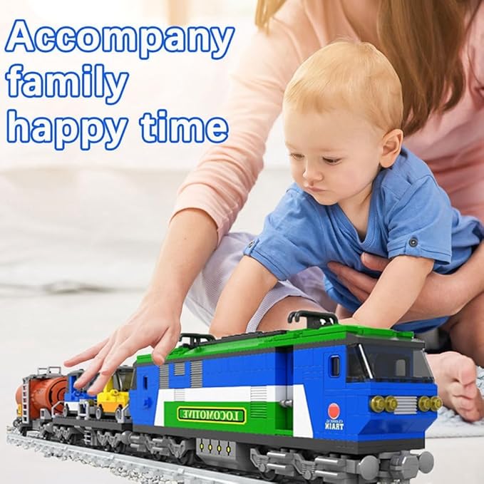 City Train Building Block Toys for Boys Girls Aged 8-12 City Cargo Train Building Bricks Set Model with Train Tracks,Freight Trains Model STEM Toys,573PCS