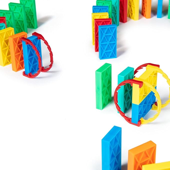 Bulk Dominoes Kinetic Domino Kit | Dominoes Set, STEM STEAM Small Toys, Family Games for Kids, Kids Toys and Games, Building, Toppling, Chain Reaction Sets (225pc)
