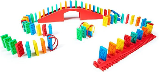 Bulk Dominoes Kinetic Domino Kit | Dominoes Set, STEM STEAM Small Toys, Family Games for Kids, Kids Toys and Games, Building, Toppling, Chain Reaction Sets (68pc)