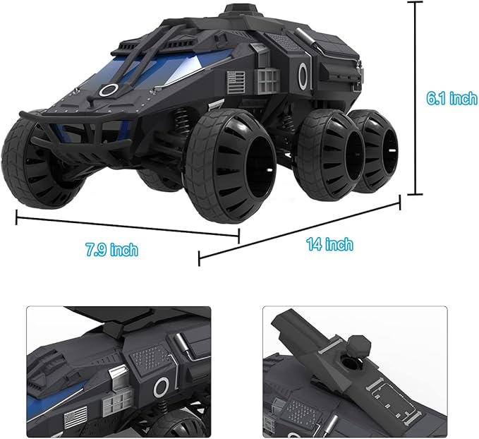 Mostop Remote Control Car, 1200pcs Water Shots RC Crawler 6WD Hobby RC Cars for Kids Boys, 1/12 Scale Off-Road Rock Crawler RC Car Space Vehicle Toy Gift with Speed & Steering Control Car