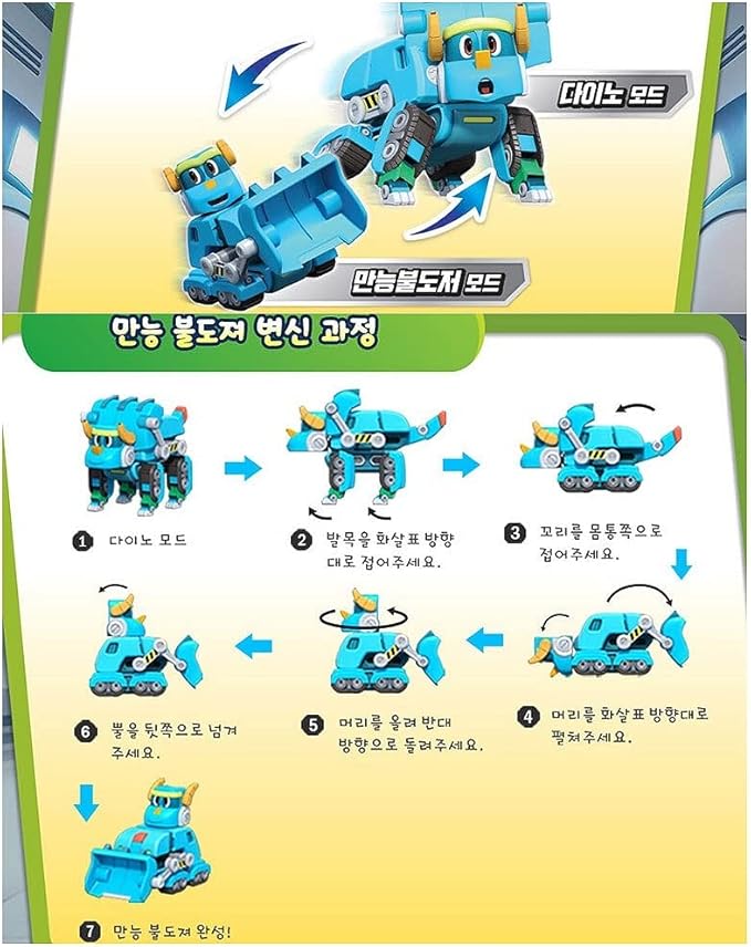 Go Go Dino REX TOMO Viki PING LOCKY and Storm Transformation Dinosaur Mini Robot Set of 6
