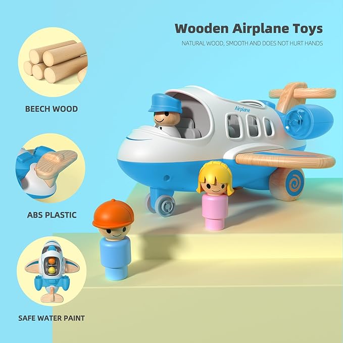 Kids Airplane Toy with Sound and Light, Mini Airliner for 18 Months to 5 Years Old Boys Gift