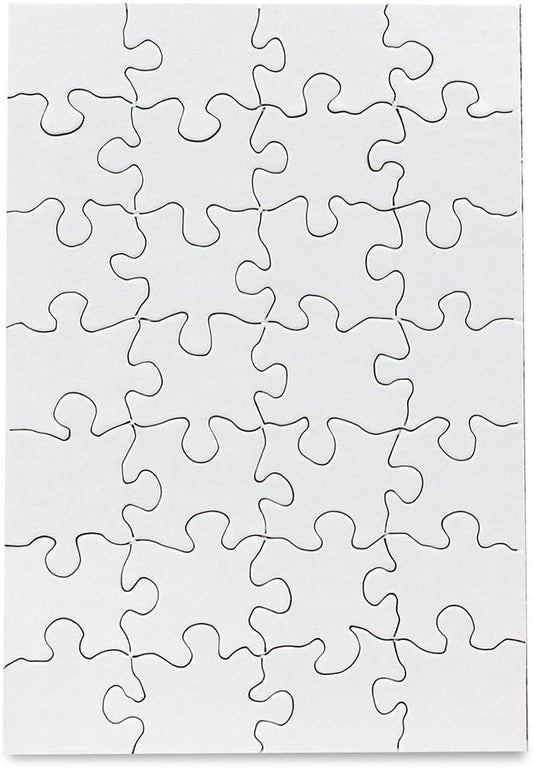 24 Blank Jigsaw Puzzles – 5.5 x 8 Inch, 28 Pieces Each – Hygloss DYI party invites, Perfect for Decorating, Kids' Activities, Arts & Crafts or Party Favors - Puzzle Pieces to Draw On for Crafts