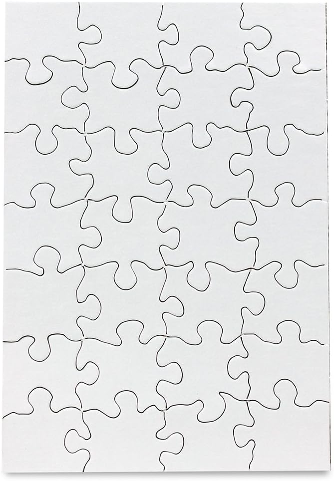 100 Blank Jigsaw Puzzles – 5.5 x 8 Inch, 28 Pieces Each – Hygloss DYI Party invites, Perfect for Decorating, Kids' Activities, Arts & Crafts or Party Favors - Puzzle Pieces to Draw On for Crafts