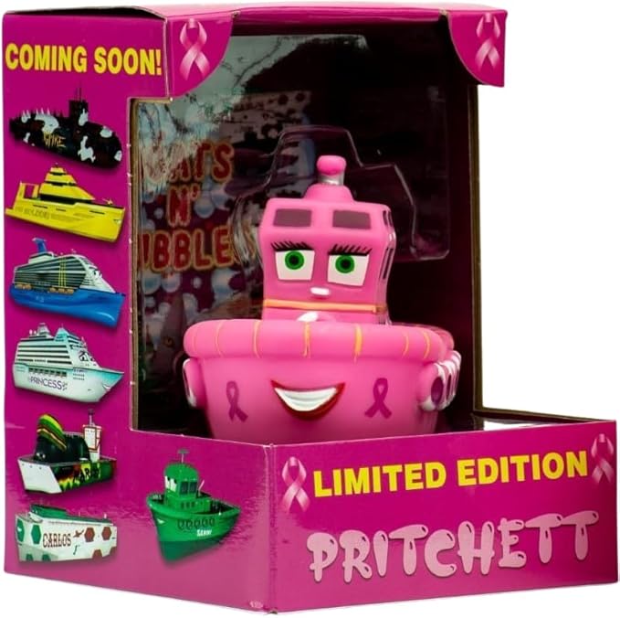 ITTY Bitty Boats - Educational Bath Toy for Toddlers 1-5, Bath Toy for Kids Ages 1-5, Pool Toy for Toddlers 1-5, Learning Toy for Toddler Girls and Boys (Tug Boat (Pink))