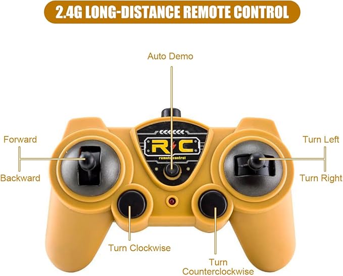 Fistone RC Cement Mixer Toy, 6 Channel Truck With Lights, 1:24 Electric 360 Degree Stirring Vehicle, Rechargeable Construction Truck for Kids