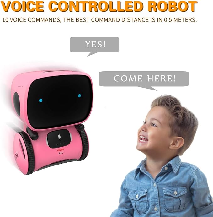 98K Kids Robot Toys for Girls and Boys, Voice Control and Touch Sensor Interactive Smart Talking Robots Intelligent Partner and Teacher with Singing, Dancing, Repeating, Toy Gifts for Kid Age 3 and Up