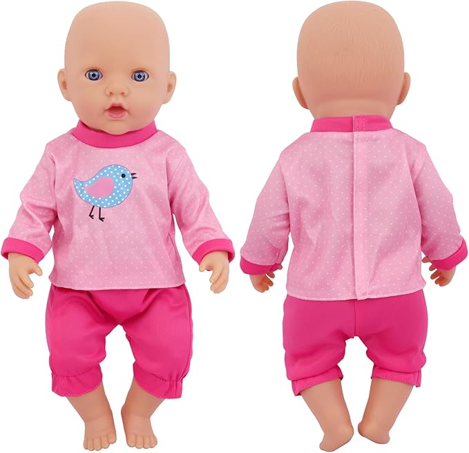 UNICORN ELEMENT 5 Sets Baby Doll Clothes for 14-18 Inch Dolls, Doll Pjs Outfits Playtime Jumpsuits Fit in 15 Inch Dolls Reborn,10 Pcs in Total Doll Clothes and Accessories for 18 Inch Girl Doll