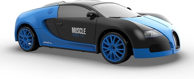 Remote Control Car RC Drift Car 2.4GHz 1:24 Scale 4WD 15KM/H High Speed Model Vehicle with LED Lights Drifting Tire Racing Sport Toy Car for Adults Boys Girls Kids Gift 2Pcs Rechargeable Batteries