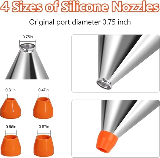 Multi-Caliber Pancake Batter Dispenser, Stainless Steel Funnel Cake Dispenser, Piston Funnel Cake Maker for Pancakes, Cupcakes,Crepes,Muffin,Waffles, Chocolate Balls (1200)