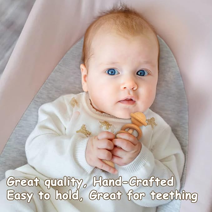 Baby Shower Gifts, Baby Boy Gifts Basket Includes Newborn Blanket Baby Lovey Security Blanket Wooden Rattle Toy, Funny Baby Bibs Socks & Greeting Card - Baby Gift Set Newborn Shower Basket