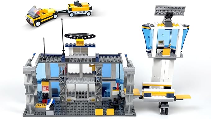 City Passenger Airplane Building Toy Set,With Airport Passenger Terminal,Radar Tower,Luggage Truck,Container Loader And 7 Figures,Aviones 747 Plane Set For Kids 6+ (Passenger Airplane 678Pcs)