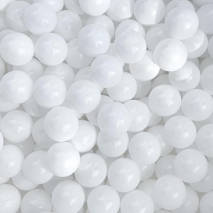 Ball Pit Balls 100 Phthalate Free BPA Free Crush Proof 2.16 Inches Plastic Balls for Ball Pit Ideal Gift for Toddlers Babies Kids Pool Water Toys Play Tent, White