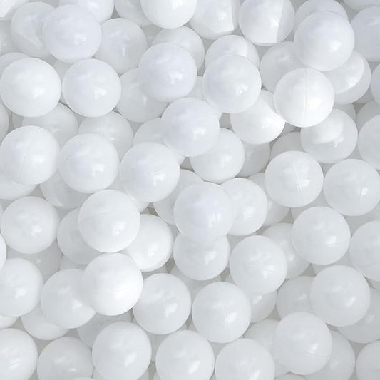 Ball Pit Balls 100 Phthalate Free BPA Free Crush Proof 2.16 Inches Plastic Balls for Ball Pit Ideal Gift for Toddlers Babies Kids Pool Water Toys Play Tent, White