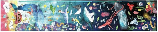 Hape Ocean Life Puzzle 1.5 Meter Long | 200 Pieces Colorful Giant Glow-in-The-Dark Marine Life Jigsaw, for Children 6+ Years