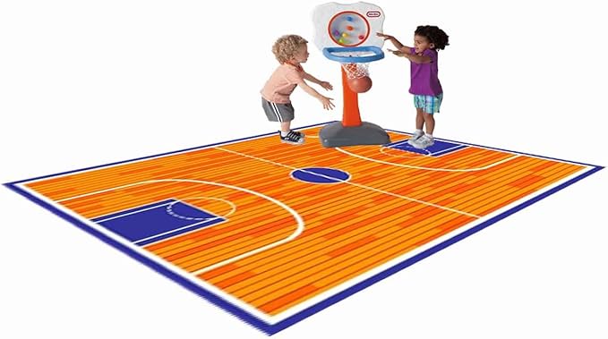 Mybecca Kids Rug Basketball Ground 5' x 7' Children Area Rug for Playroom & Nursery - Non Skid Gel Backing (59" x 82")