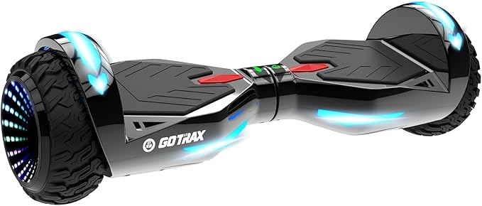 Gotrax Hoverboard with 6.5" LED Solid/Offroad Tires, Max 5/6 Miles Range, 6.2mph Power by Dual Brushless Motor, UL2272 Certified and 65.52Wh/93.6Wh Battery Self Balancing Scooter for 44-176lbs