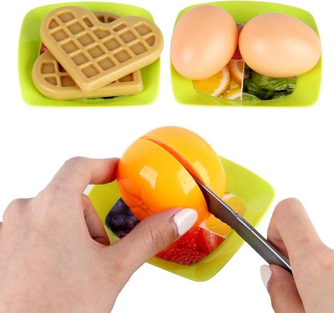 27 Pack Waffle Play Food Toys for Toddlers ,Kitchen Sets for Kids,New Sprouts Waffle Time Variety Toys Gift for Kid Children ,Early Educational Learning Game for Age 3 4 5 6 7 8 Boys Girls