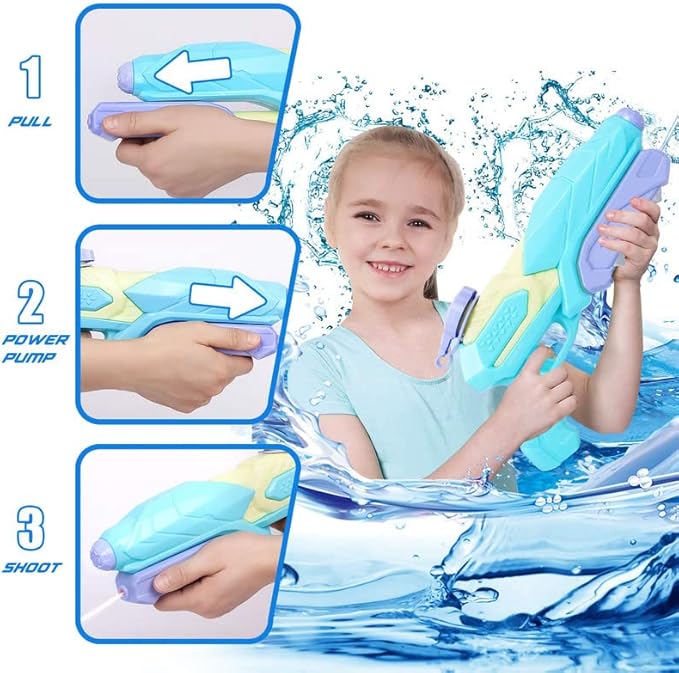 Water Guns for Kids 6 Pack Ages 4-8-12 Squirt Guns Water Pistol Super Soaker Blaster Bulk Long Range Water Fighting Toys Best Gifts for Boys Girls Adults Summer Swimming Pool Outdoor