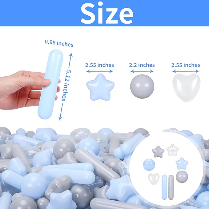 STARBOLO Ball Pit Balls for Toddlers - Macaron Ball Pit Balls Crush Proof Plastic Toy Balls for Toddlers Ball Pits, Ball Pit Play Tent, Baby Pool Water Toys