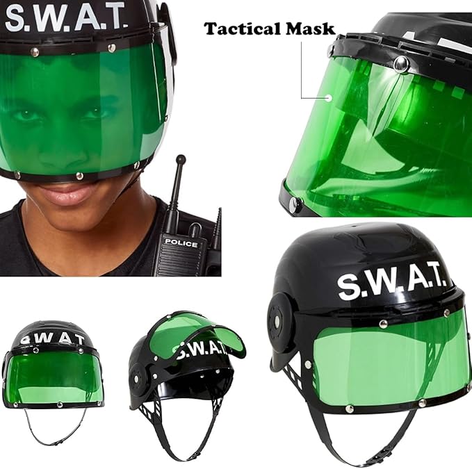 Liberty Imports 6 PACK - Dress Up Pretend Career Role Play Hard Hats & Helmets for Little Kids - Halloween Costume Role Play Toddler Dressup Set (Police, Fireman, Construction, SWAT, Cowboy, Army)