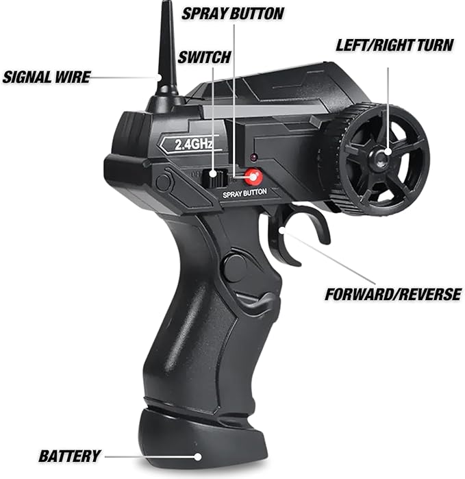 Liberty Imports RC Drift Car 1/16 2.4GHz 4WD Remote Control Sport Racing On-Road Vehicle with LED Light, Batteries and Drift Tires (Red)